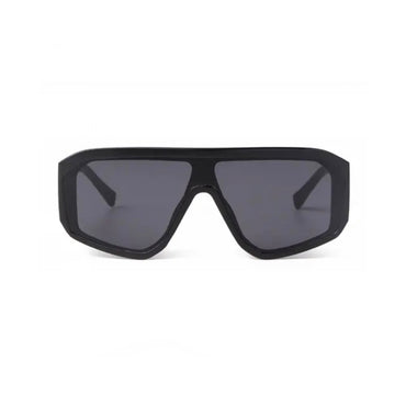 Black Oversized Sunglasses + Black Gloss Finish Frame Front