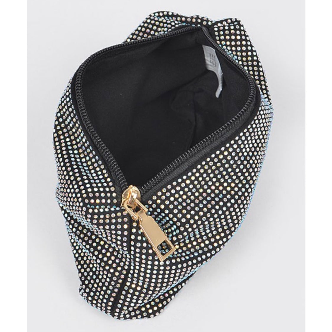 Black-Rhinestone Purse + Gold Details