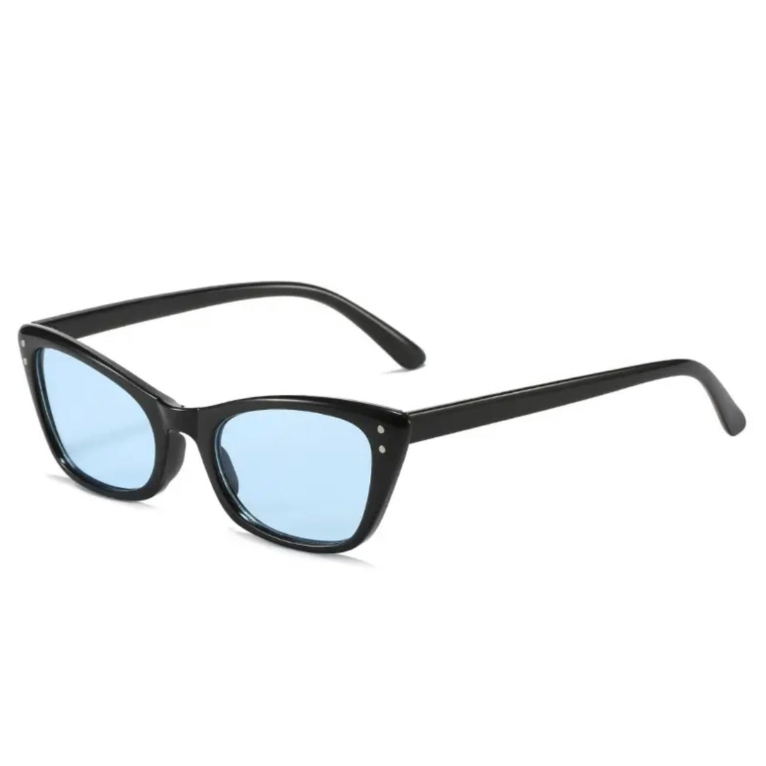 Blue Square-Cat Eye Sunglass Shades + Black Frame 