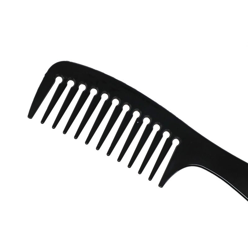 Black Medium Sized Wide Tooth Hair Comb Close