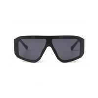 Black Oversized Sunglasses + Black Gloss Finish Frame Front 