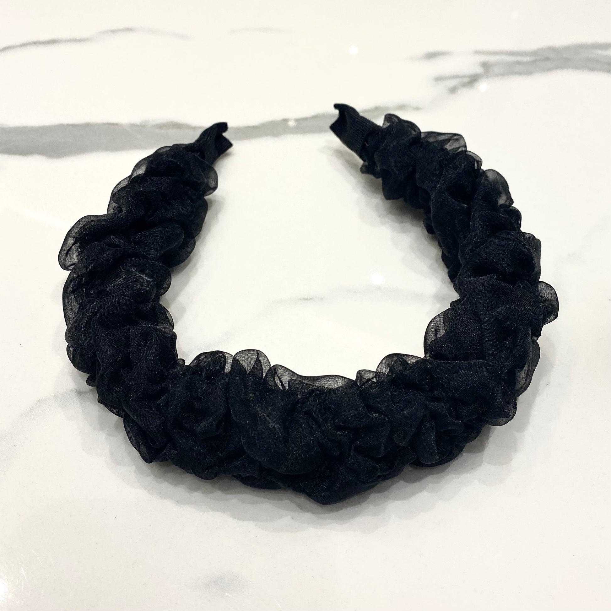 Black Plush Lace Headband 2