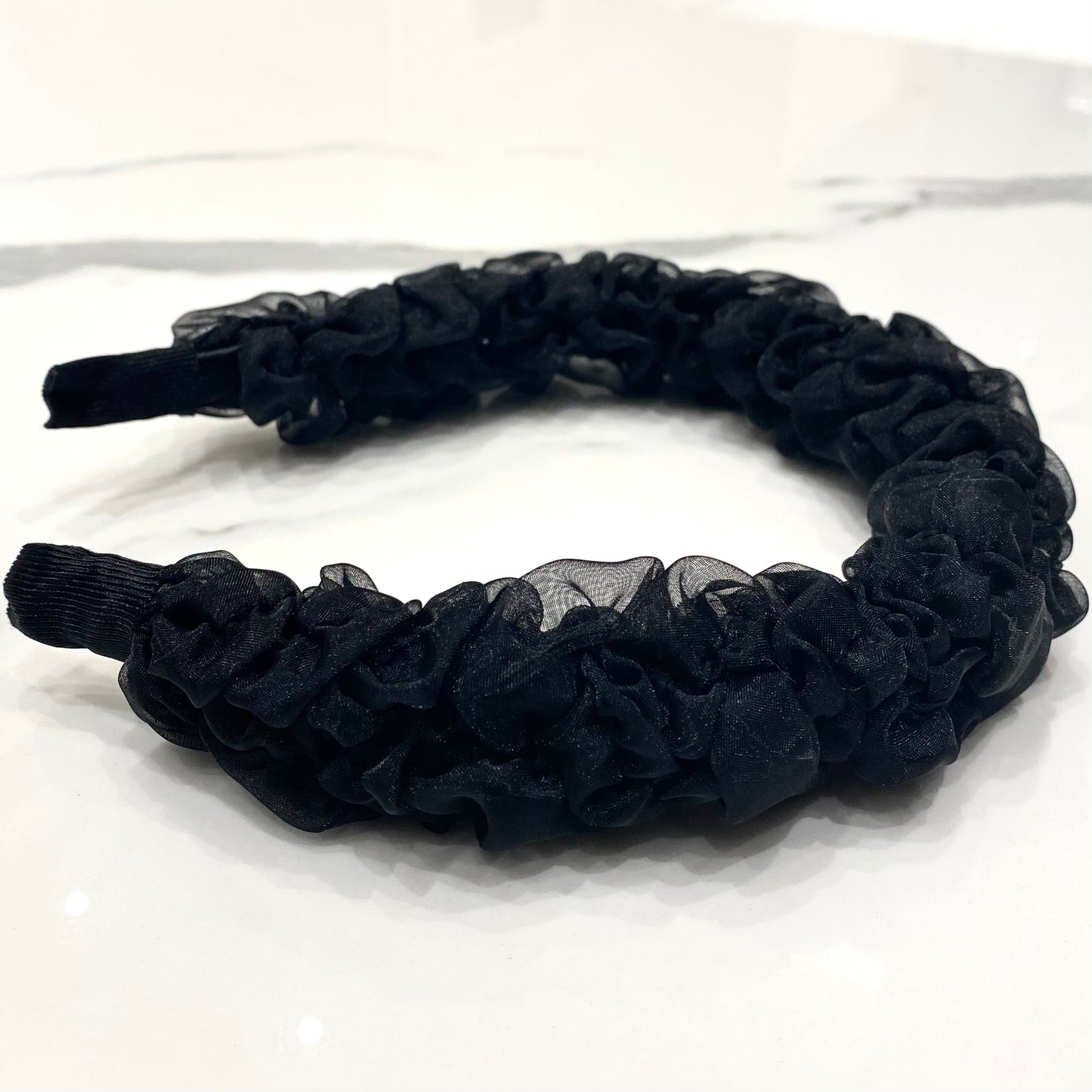 Black Plush Lace Headband 3