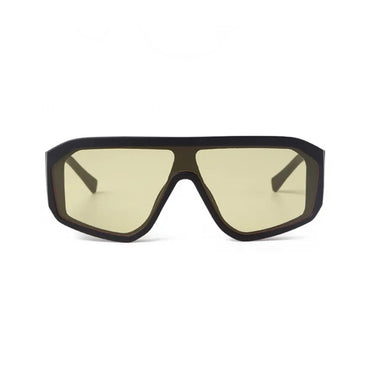 Yellow Oversized Sunglasses + Matte Black Frame Front 