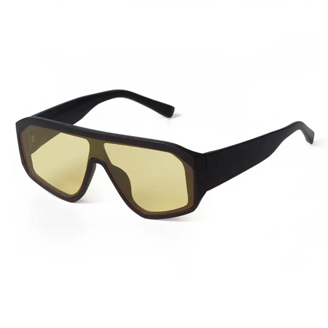 Yellow Oversized Sunglasses + Matte Black Frame 