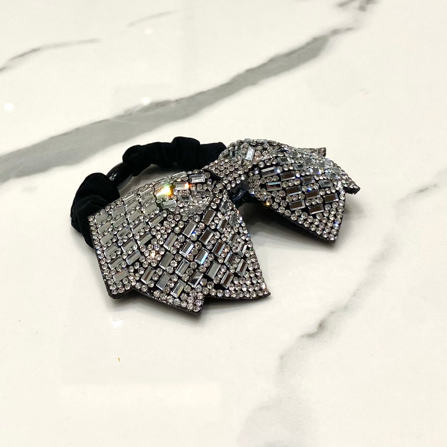 Handmade Rhinestone Bow Scrunchy 3