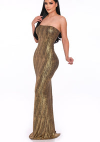 Black & Gold Maxi Dress Side 2