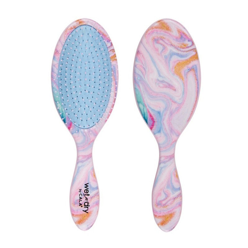 Pink & Blue Marble Design Hair Brush - Wet Brush 