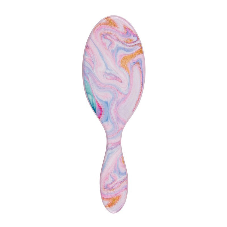 Pink & Blue Marble Design Hair Brush - Wet Brush Back