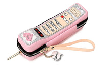 Retro 80's - 90's Wristlet Phone Bag Pink Flat 