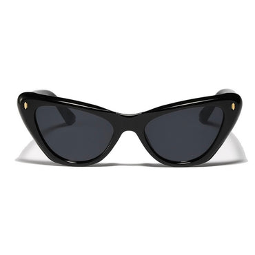 Black Cat Eye Sunglasses + Gold Details Front