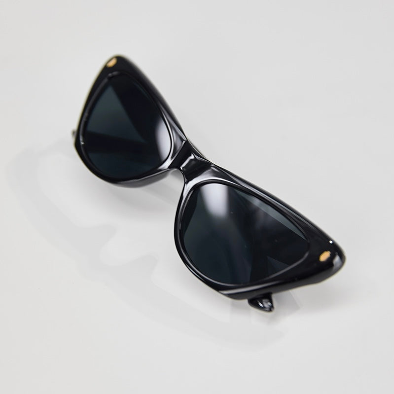 Black Cat Eye Sunglasses + Gold Details Flat