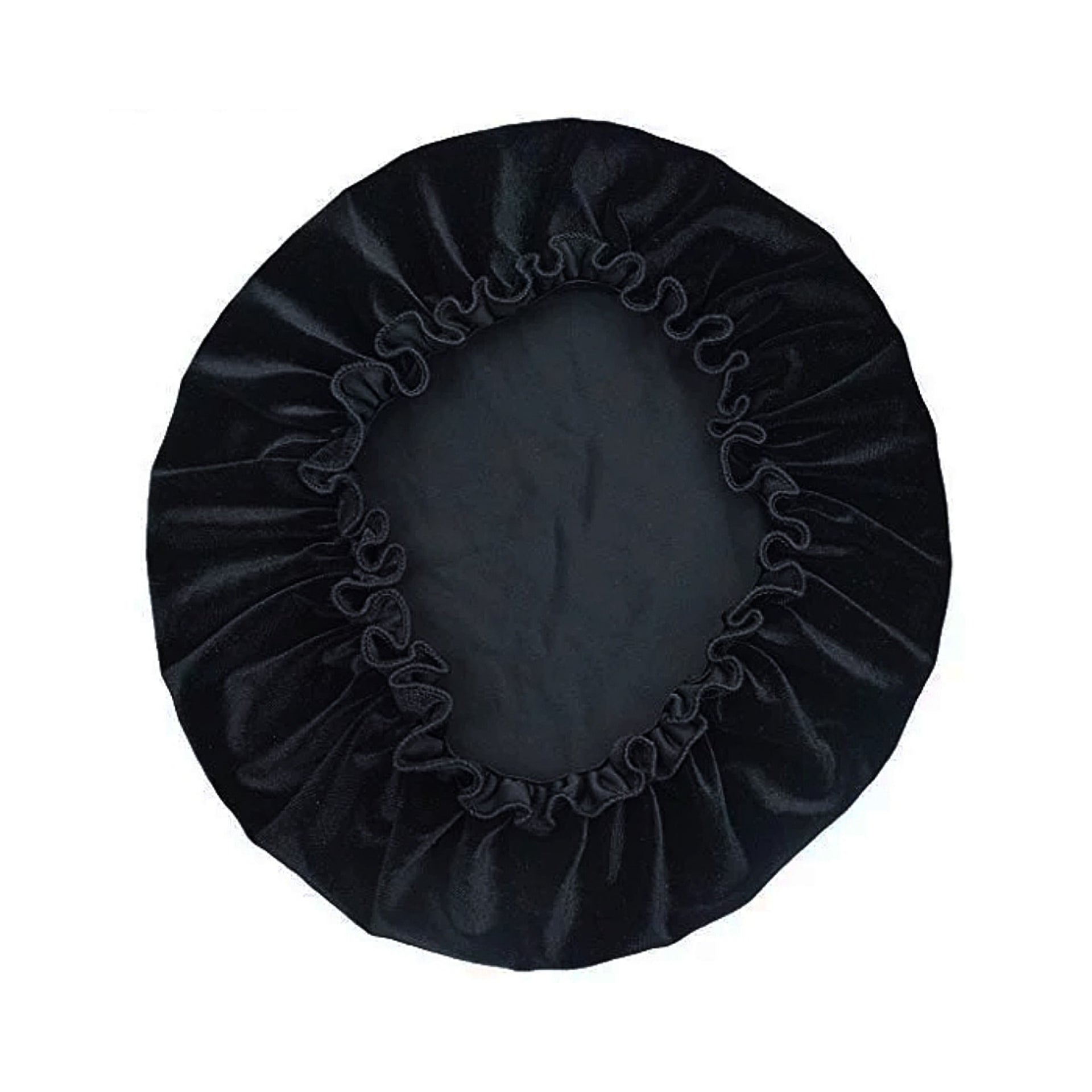 Black Wavy Band Velour Bonnet