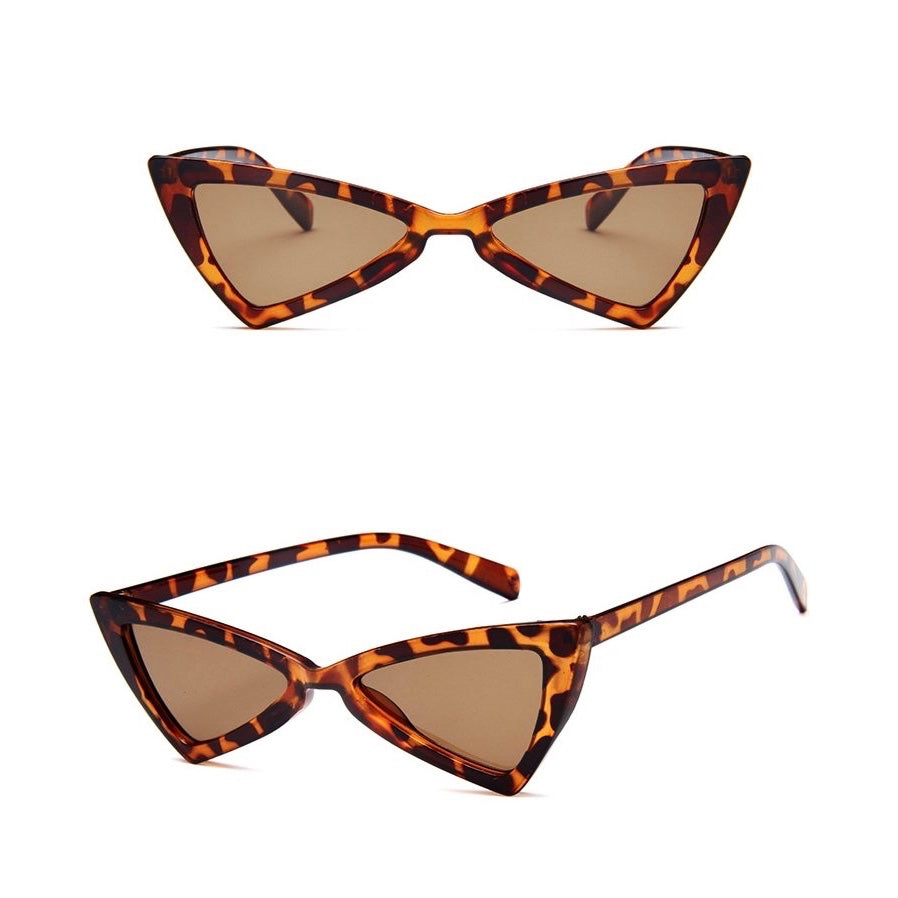 Brown Cat Eye Leopard Print Sunglasses 