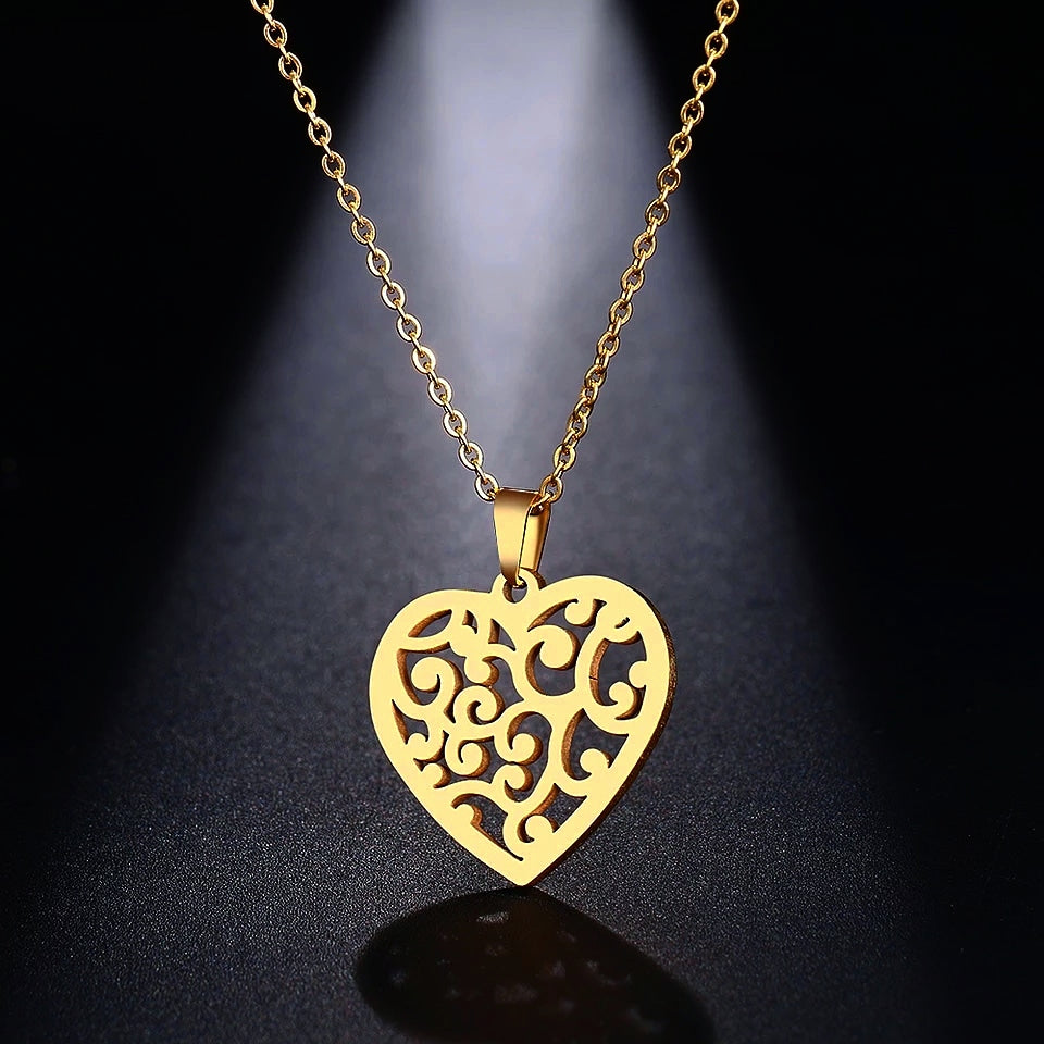 Gold Plated Heart of Life Necklace 