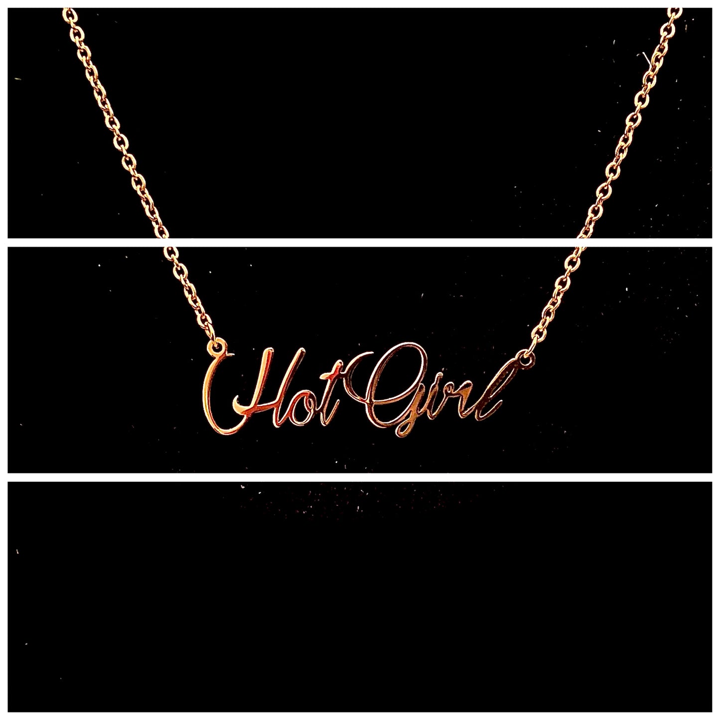 Gold Plated Cursive Name Chain - 'Hot Girl' 