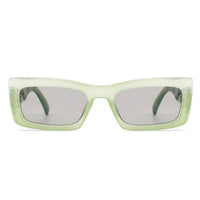 Lime-Forest-Olive-Green Square Sunglasses + Gold Details & Marble Design Front