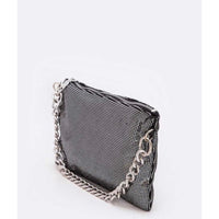 Black Purse + Silver Sequin & Silver Cain-Details Side