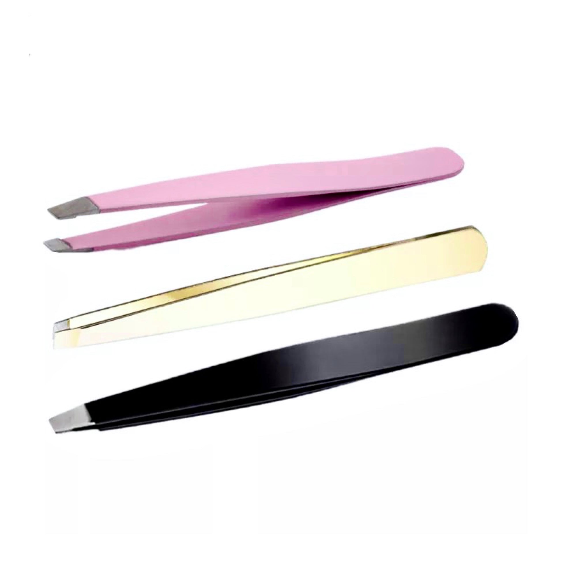 Pink, Gold & Black Cosmetic Tweezers 