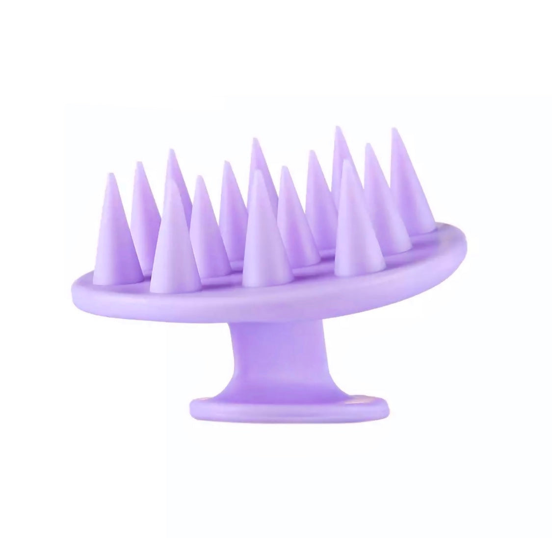 Rubber spike shampoo brush with rubber handle. Light Purple.