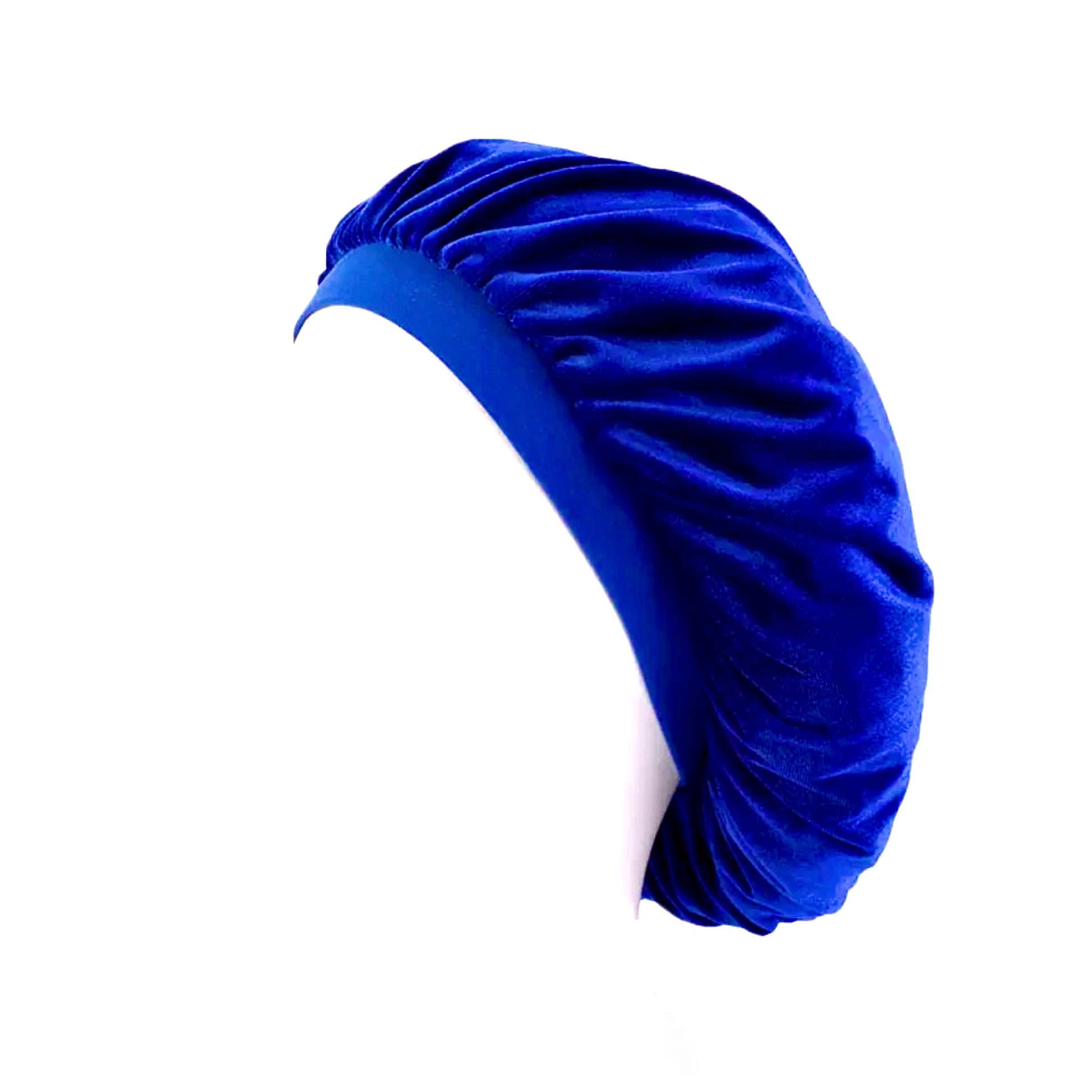 Royal Blue Flat Band Velour Bonnet