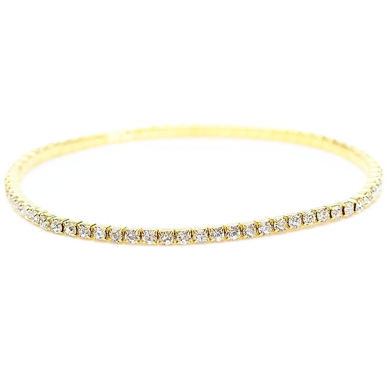 Gold Stretchy Rhinestone Anklet 