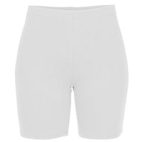 White Cotton Biker Shorts 